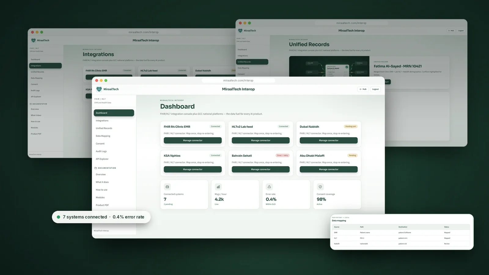 MiraalTech Interop connecting clinic systems to the patient record