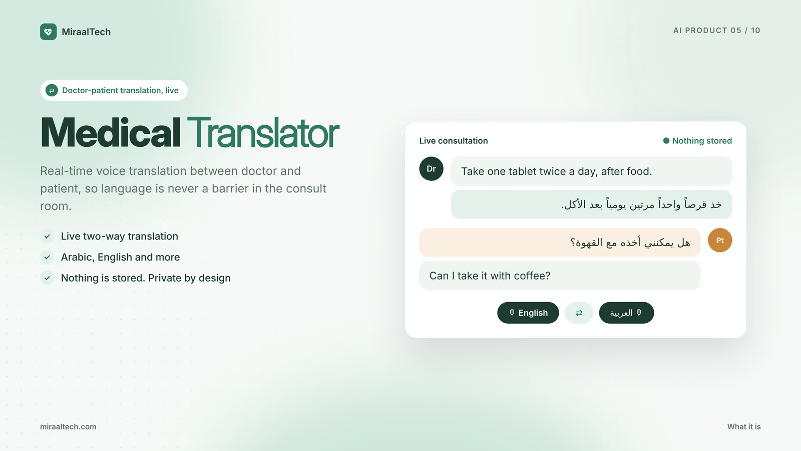 Medical Translator running live between doctor and patient